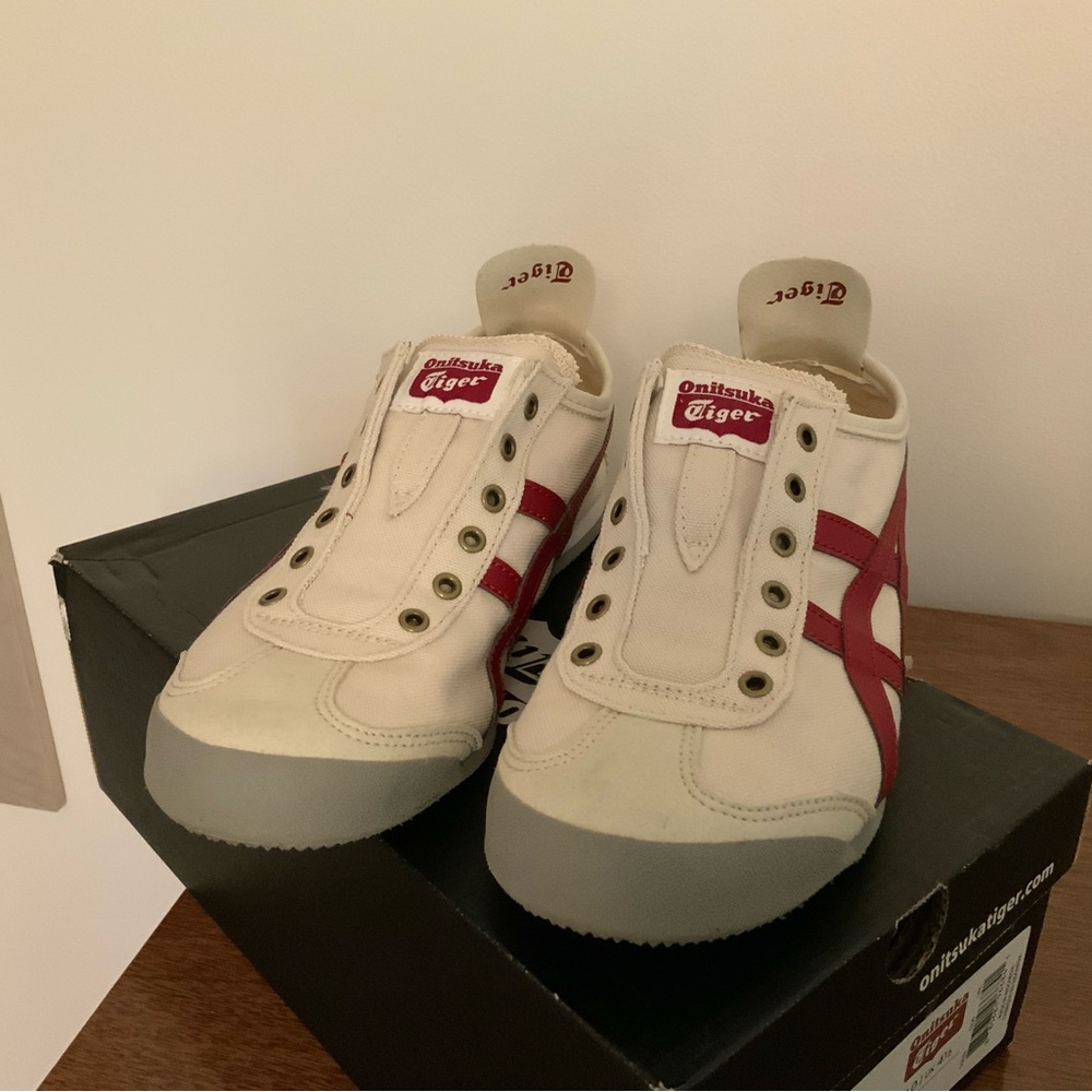 Asics Onitsuka Tiger Red Birch Canvas Slip-On Sneakers